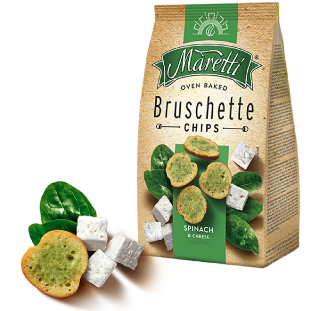 Maretti Oven BAked Bruschette Chips Spinach& Chesee Flavour